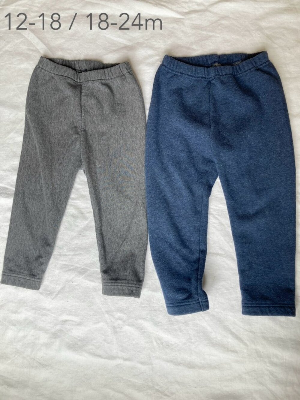 🪴5/$30 Uniqlo 12-18/18-24 Months Toddler Fleece Leggings Winter Fall Grey Blue
